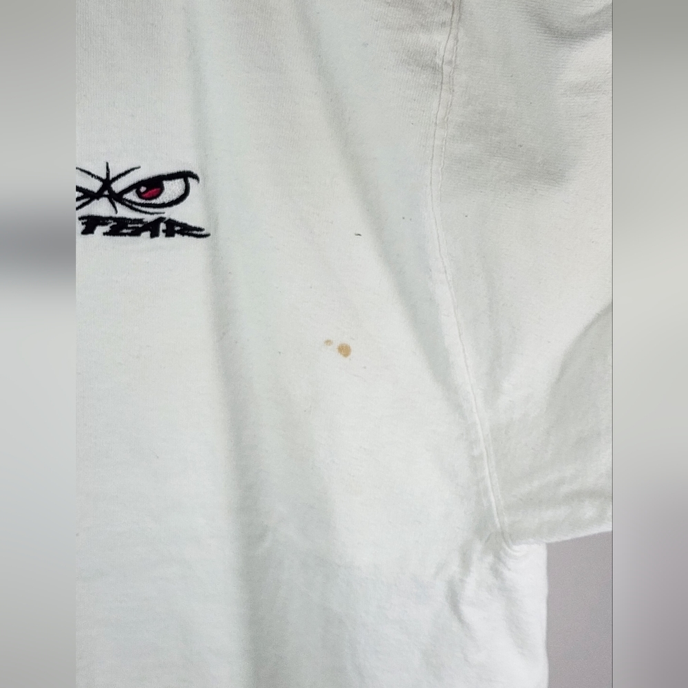 VINTAGE NO FEAR FACE YOUR FEARS LIVE YOUR DREAMS 1990s SIZE EXTRA LARGE WHITE - Picture 3 of 10